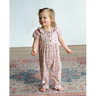 City Mouse Studio Peter Pan Collar Romper Spring Bouquet Print by City Mouse Studio