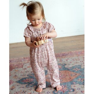 City Mouse Studio Peter Pan Collar Romper Spring Bouquet Print by City Mouse Studio