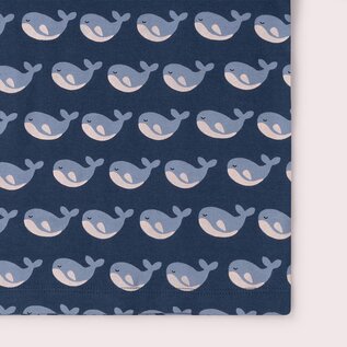 Little Green Radicals Blue Singing Whales Print T-Shirt by Little Green Radicals
