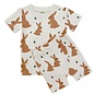 Parade Brown Bunnies Print Organic Cotton Short PJ Set by Parade