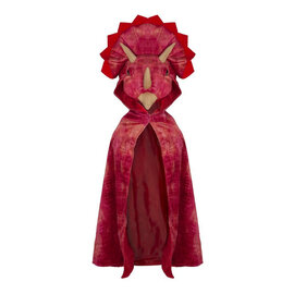 Great Pretenders Triceratops Hooded Cape Red Kids Size 4-5 Years