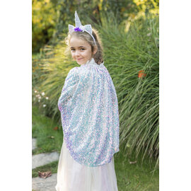 Great Pretenders Unicorn Sparkle Cape and Headband Kids Size 4-6 Years (Made in Canada)