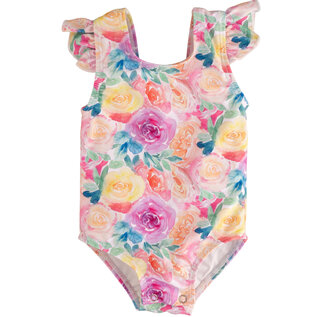 current tyed The 'Isabella' Ruffle Shoulder One Piece Swimsuit