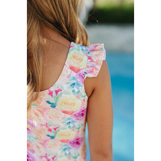 current tyed The 'Isabella' Ruffle Shoulder One Piece Swimsuit
