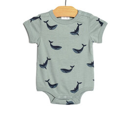 Blue Whale Short Sleeve Bodysuit by City Mouse Studio