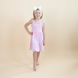 Kyte Baby Smocked Dress in Gingham Thistle by Kyte