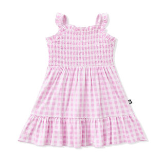 Kyte Baby Smocked Dress in Gingham Thistle by Kyte