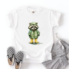 Mugsy's Brand 100% Cotton Rainy Day Raccoon T-Shirt