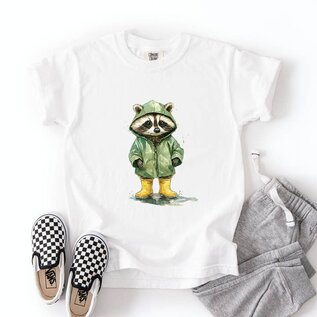 Mugsy's Brand 100% Cotton Rainy Day Raccoon T-Shirt