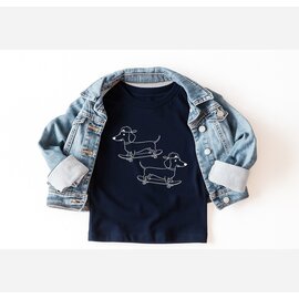 Mugsy's Brand 100% Cotton Navy Skater Pups T-Shirt