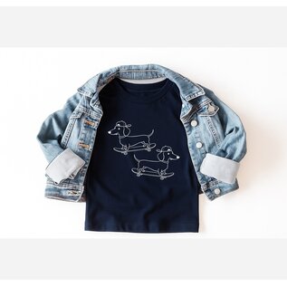 Mugsy's Brand 100% Cotton Navy Skater Pups T-Shirt