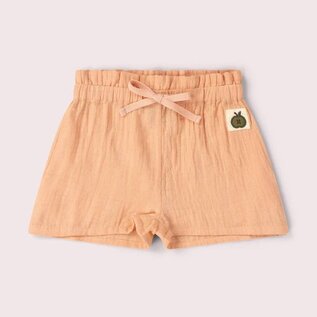 Little Green Radicals Coral Pink By the Sea Double Muslin Cotton Shorts