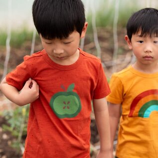 Little Green Radicals Apple a Day Short Sleeve Popper T-Shirt by Little Green Radicals
