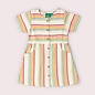 Little Green Radicals Cream Rainbow Button Short Sleeve Dress by Little Green Radicals