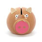 Vilac Wooden Natural + Pink Piggy Bank (Made in France)