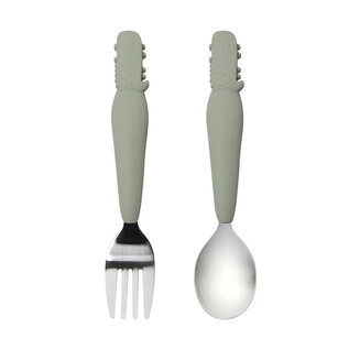 loulou Lollipop Alligator Toddler Spoon and Fork Set By Loulou Lollipop