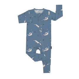 Belan J Beluga Whale Print Bamboo Footless Sleeper with Fold-Over Cuffs by Belan J