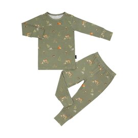 Forest Friends Print Bamboo Long Sleeve PJ Set by Belan J