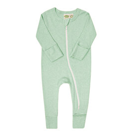 Parade Green Melange 2 Way Zip Organic Cotton Romper by Parade