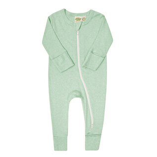 Parade Green Melange 2 Way Zip Organic Cotton Romper by Parade