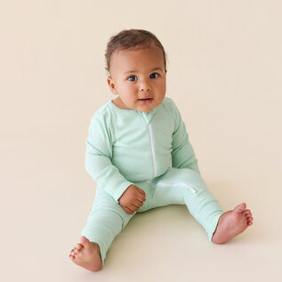 Parade Green Melange 2 Way Zip Organic Cotton Romper by Parade