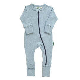 Parade Blue Melange Long Sleeve Organic Cotton Romper by Parade