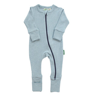 Parade Blue Melange Long Sleeve Organic Cotton Romper by Parade