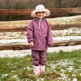 Jan & Jul by Twinklebelle Dark Plum Fleece Lined Rain Jacket by Jan & Jul