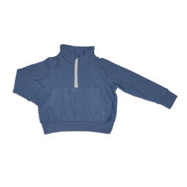 Silkberry Indigo Bamboo Fleece Half Zip Sweatshirt by Silkberry