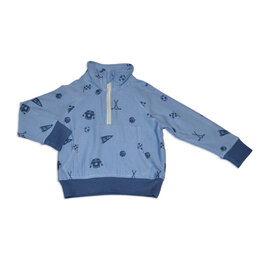 Silkberry All Star Print Bamboo Fleece Half Zip Sweatshirt by Silkberry