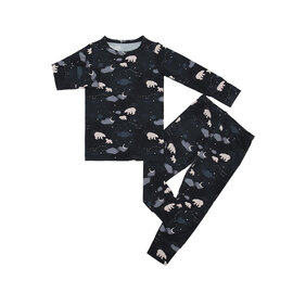 Polar Bears Print Bamboo Long Sleeve Pocket Jogger PJ Set