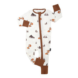Belan J Foxes Print Bamboo Footless Sleeper with Fold-Over Cuffs by Belan J