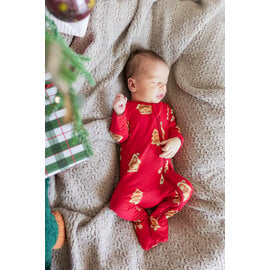 Kyte Baby Gingerbread Print Zippered Bamboo Footie by Kyte Baby