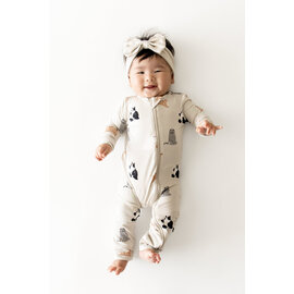 Kyte Baby Fluffy Cat Print Zippered Bamboo Romper by Kyte Baby