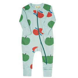 Parade Green Apples Print 2 Way Zip Organic Cotton Romper by Parade