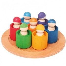 Grimms 7 Rainbow Friends in 7 Rainbow Bowls by Grimms