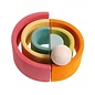 Grimms Pastel Wooden Stacking Tunnel (Medium, 6 Piece) by Grimms