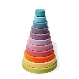 Grimms Wooden Pastel Conical Stacking Tower by Grimms