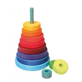 Grimms Wooden Rainbow Conical Stacking Tower by Grimms