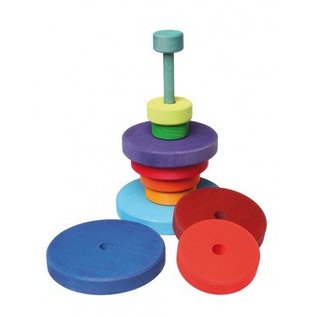 Grimms Wooden Rainbow Conical Stacking Tower by Grimms