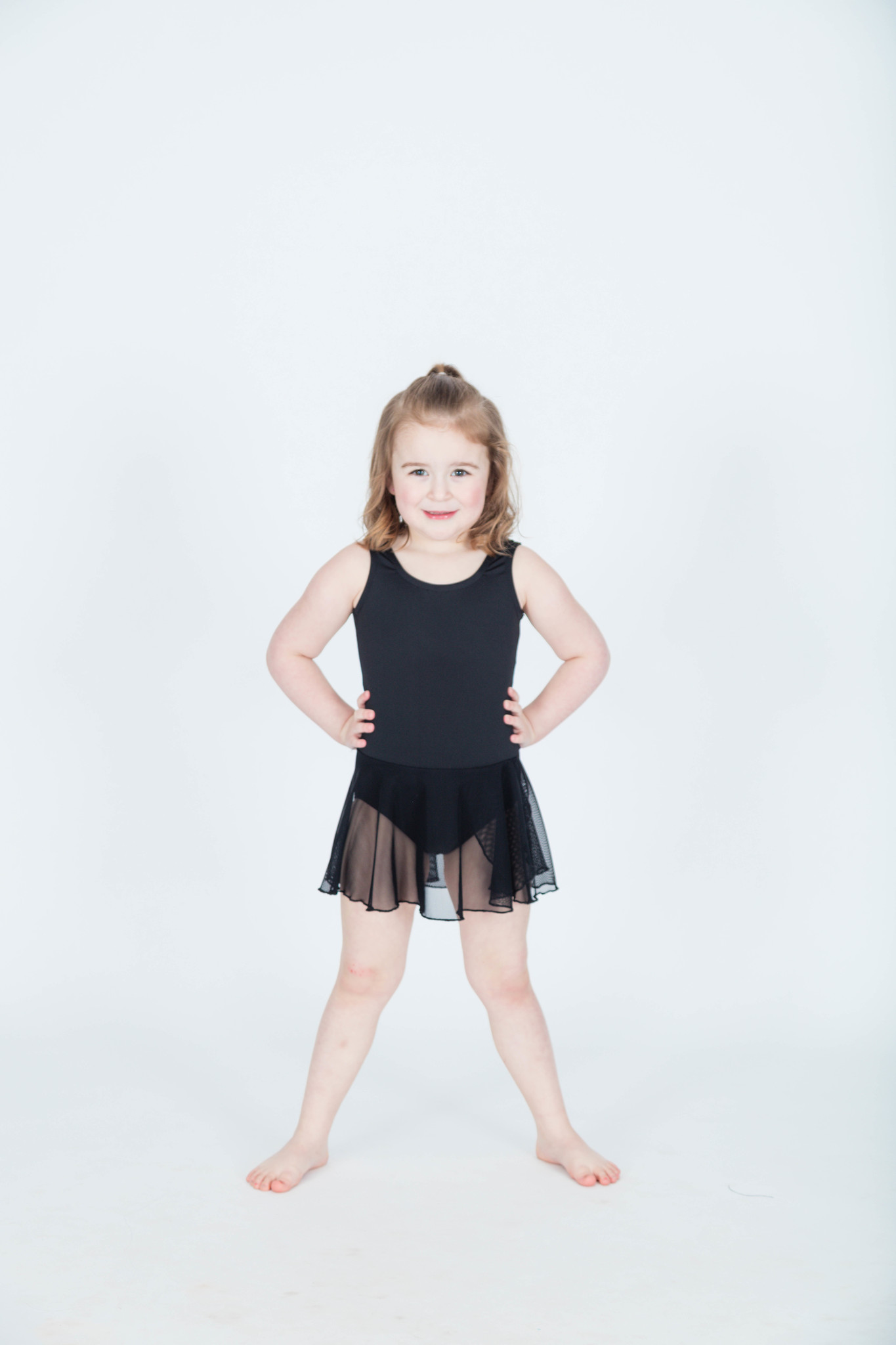 BP Designs Bow Back Skirted Tank Leotard 39106 Black and Pink Dance