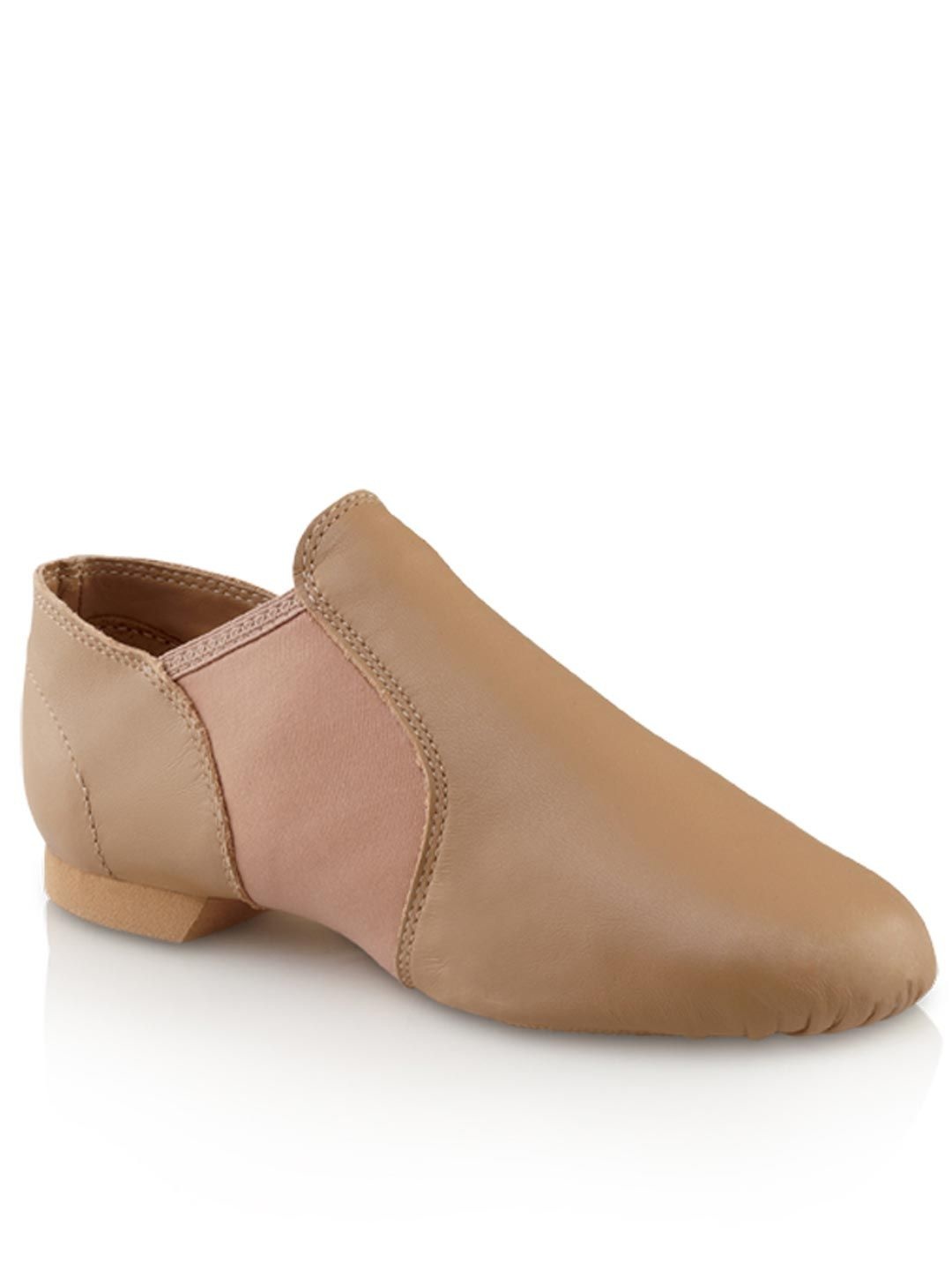 Scarpe Da Jazz Capezio Serie EJ2C Per Bambini E Ragazzi | Modello Slip-on In Pelle Beige, Suola Flessibile Con Inserto EVA