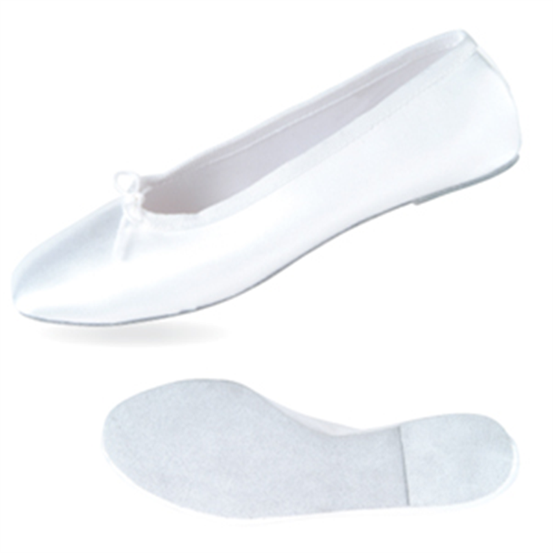 white satin ballet flats