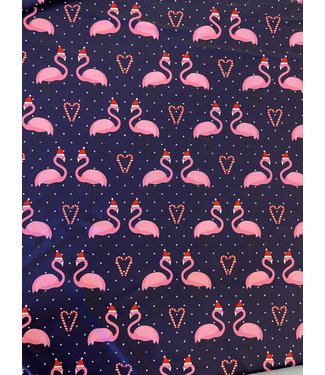 BP Designs Flamingo Christmas  Stretch Fabric