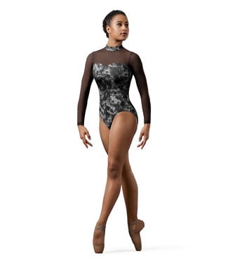 BP Designs Wavy Lace Leotard 83126 - Black and Pink Dance Supplies