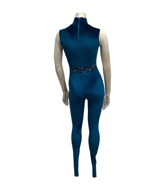 BP Designs Emerald Velvet High Neck Unitard