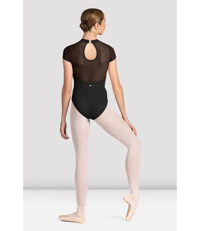 Bloch Bloch Mock Neck Braid Mesh Cap Sleeve Leo M5104LM