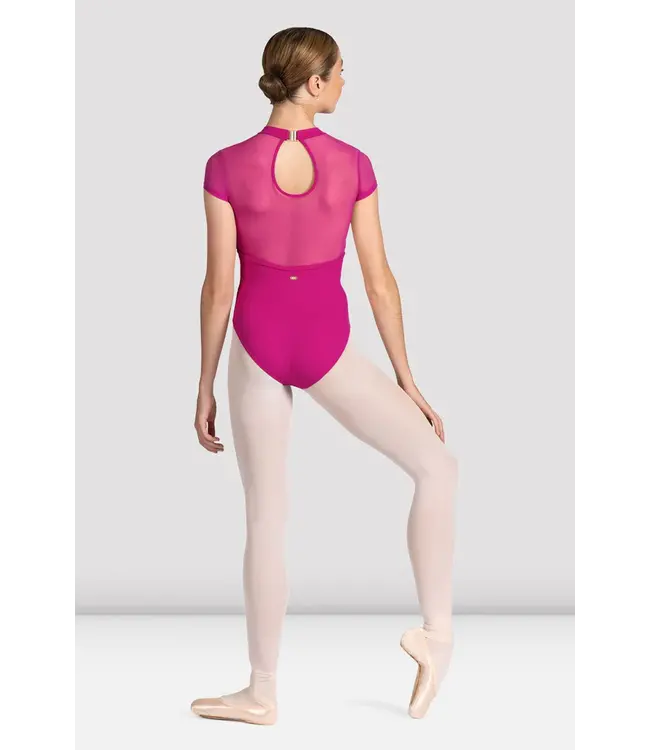 Bloch Bloch Mock Neck Braid Mesh Cap Sleeve Leo M5104LM