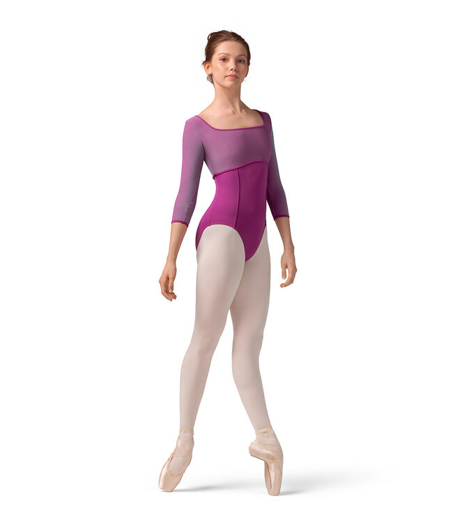 Bloch Bloch Square Neck Striped 3/4 Sleeve Leo M60001LM