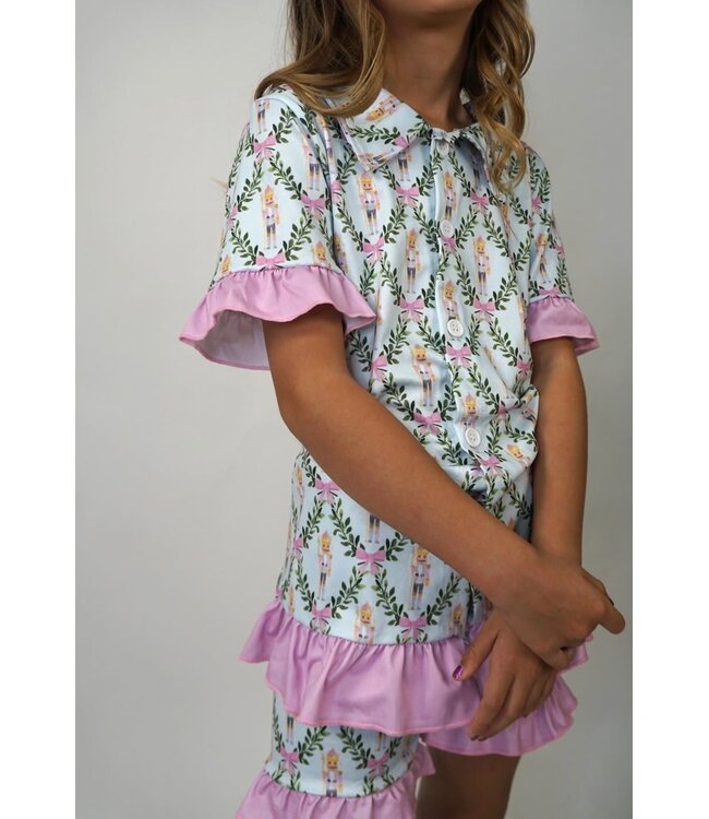 Trendy Trends Trendy Trends Nutcracker Ruffle PJ Set